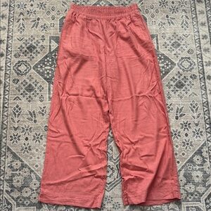 Coral Linen Pants